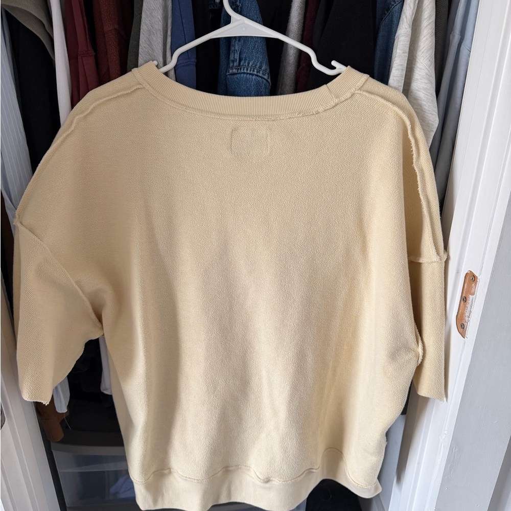 Daily Drills Cream Crew Neck Top